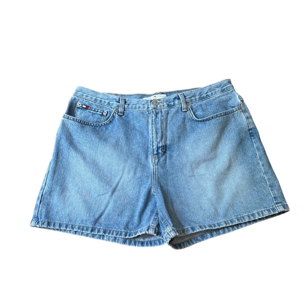 Tommy Hilfiger Denim Shorts Women Light Wash Vintage High Rise SIZE 16